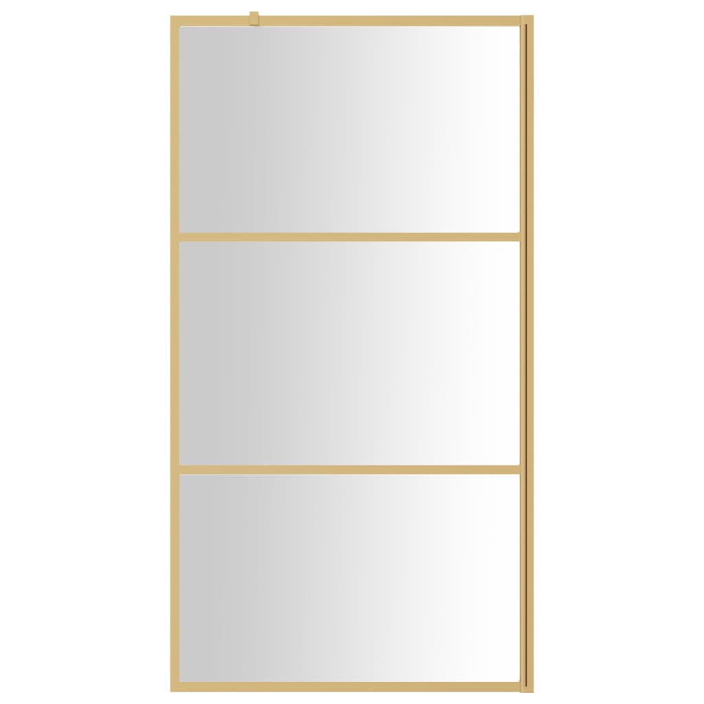 Parete per Doccia Walk-in Vetro Trasparente ESG 115x195 cm Oro