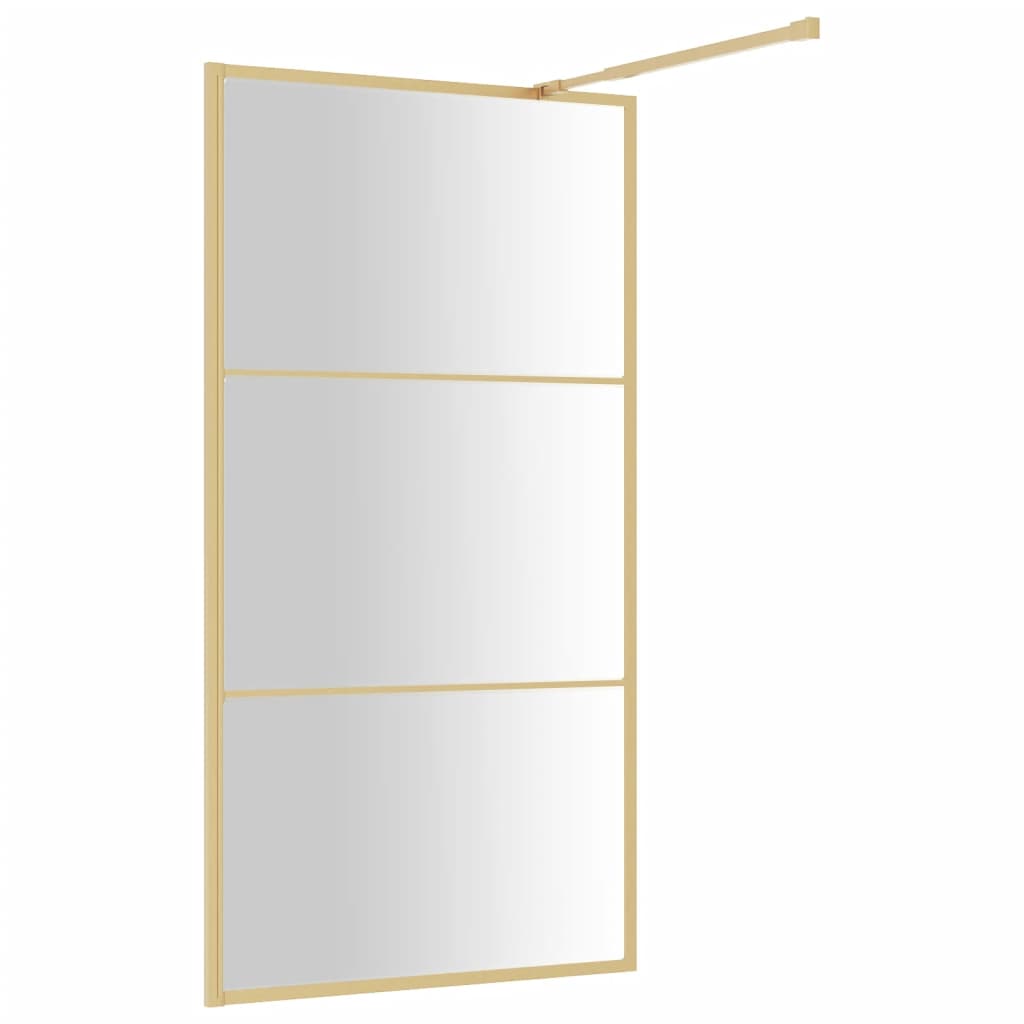 Parete per Doccia Walk-in Vetro Trasparente ESG 115x195 cm Oro