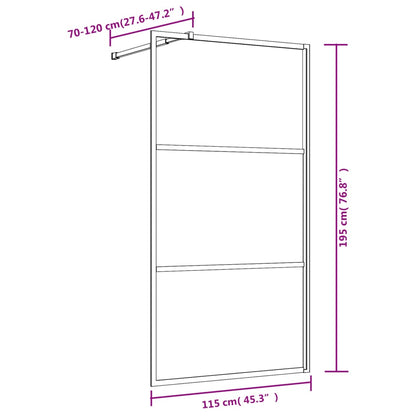 Parete per Doccia Walk-in Vetro Trasparente ESG 115x195 cm Oro