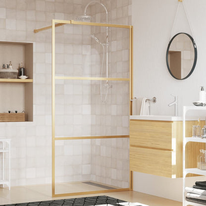 Parete per Doccia Walk-in Vetro Trasparente ESG 115x195 cm Oro