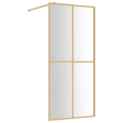 Parete per Doccia Walk-in Vetro Trasparente ESG 90x195 cm Oro