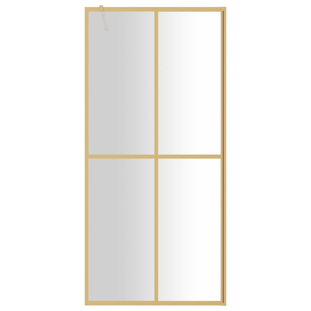 Parete per Doccia Walk-in Vetro Trasparente ESG 90x195 cm Oro