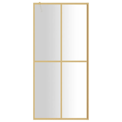 Parete per Doccia Walk-in Vetro Trasparente ESG 90x195 cm Oro