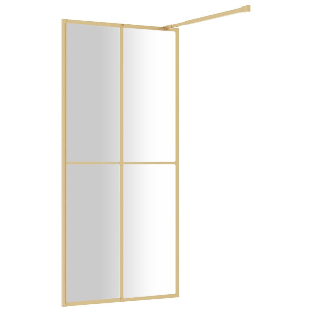 Parete per Doccia Walk-in Vetro Trasparente ESG 90x195 cm Oro