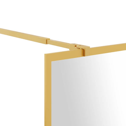 Parete per Doccia Walk-in Vetro Trasparente ESG 90x195 cm Oro