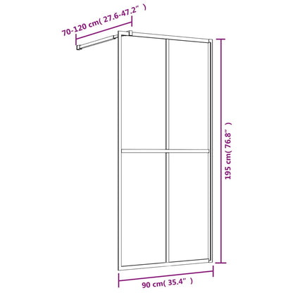 Parete per Doccia Walk-in Vetro Trasparente ESG 90x195 cm Oro