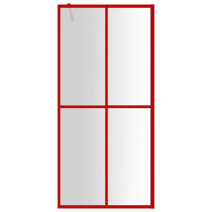 Parete per Doccia Walk-in Vetro Trasparente ESG 100x195cm Rossa - homemem39