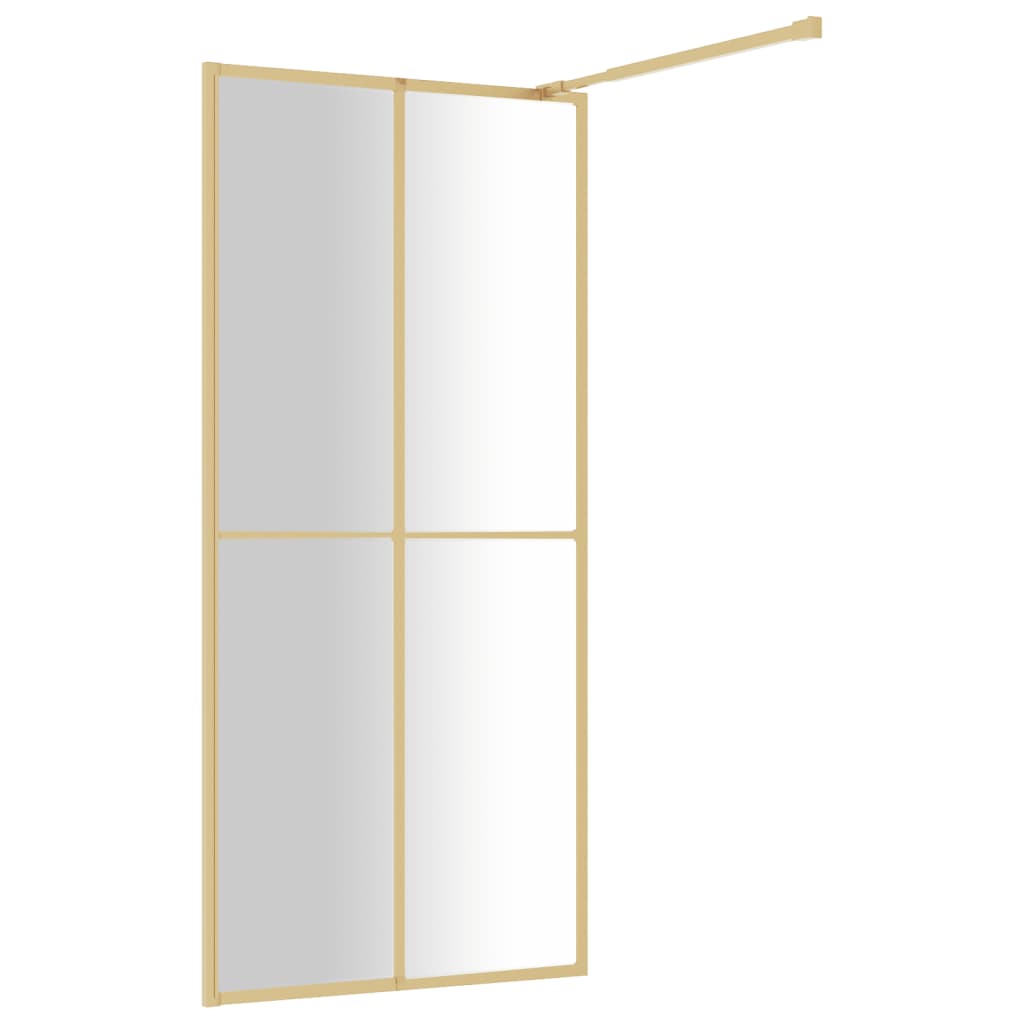 Parete per Doccia Walk-in Vetro Trasparente ESG 100x195 cm Oro - homemem39