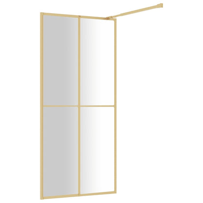 Parete per Doccia Walk-in Vetro Trasparente ESG 100x195 cm Oro - homemem39