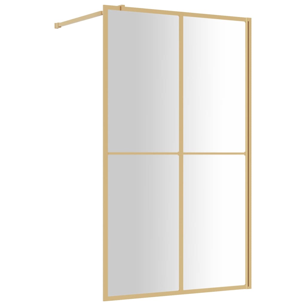 Parete per Doccia Walk-in Vetro Trasparente ESG 118x195 cm Oro | homemem39