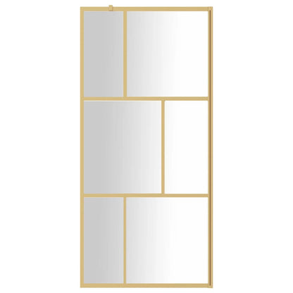 Parete per Doccia Walk-in Vetro Trasparente ESG 90x195 cm Oro - homemem39