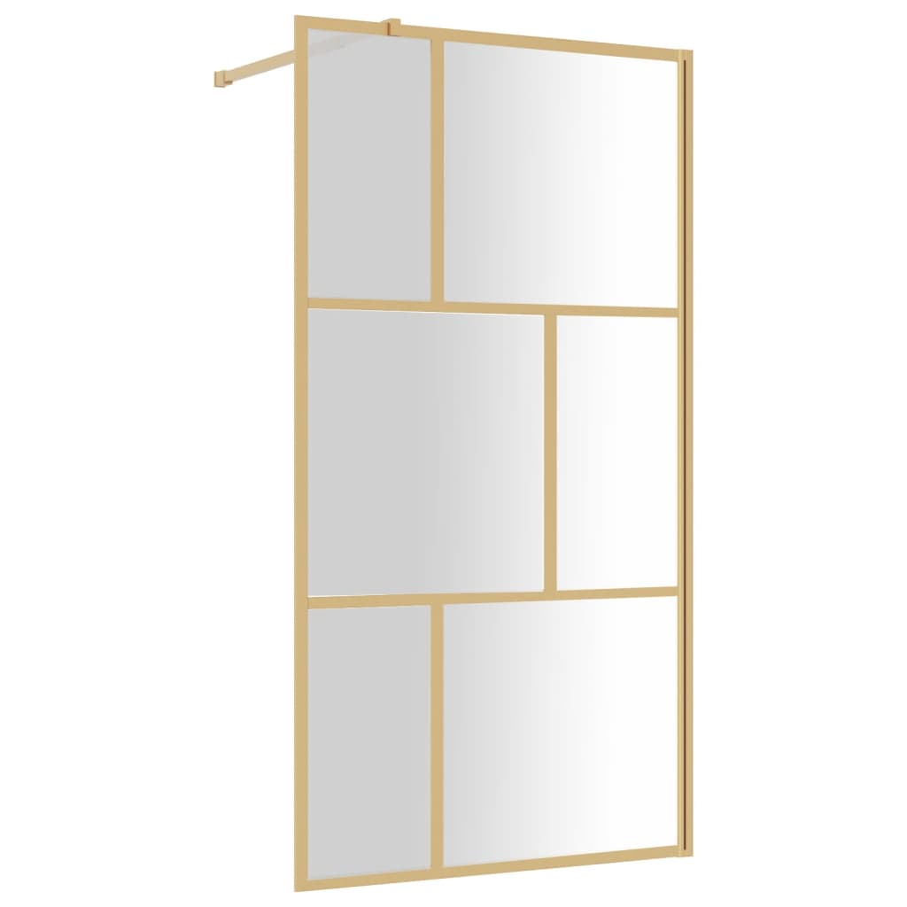 Parete per Doccia Walk-in Vetro Trasparente ESG 100x195 cm Oro - homemem39