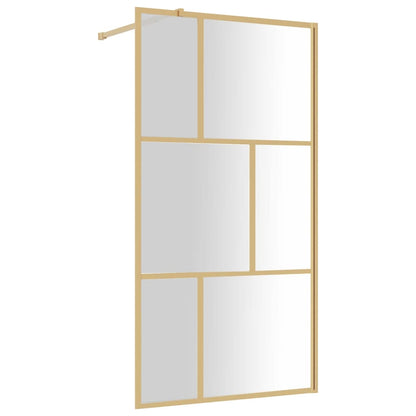 Parete per Doccia Walk-in Vetro Trasparente ESG 100x195 cm Oro - homemem39
