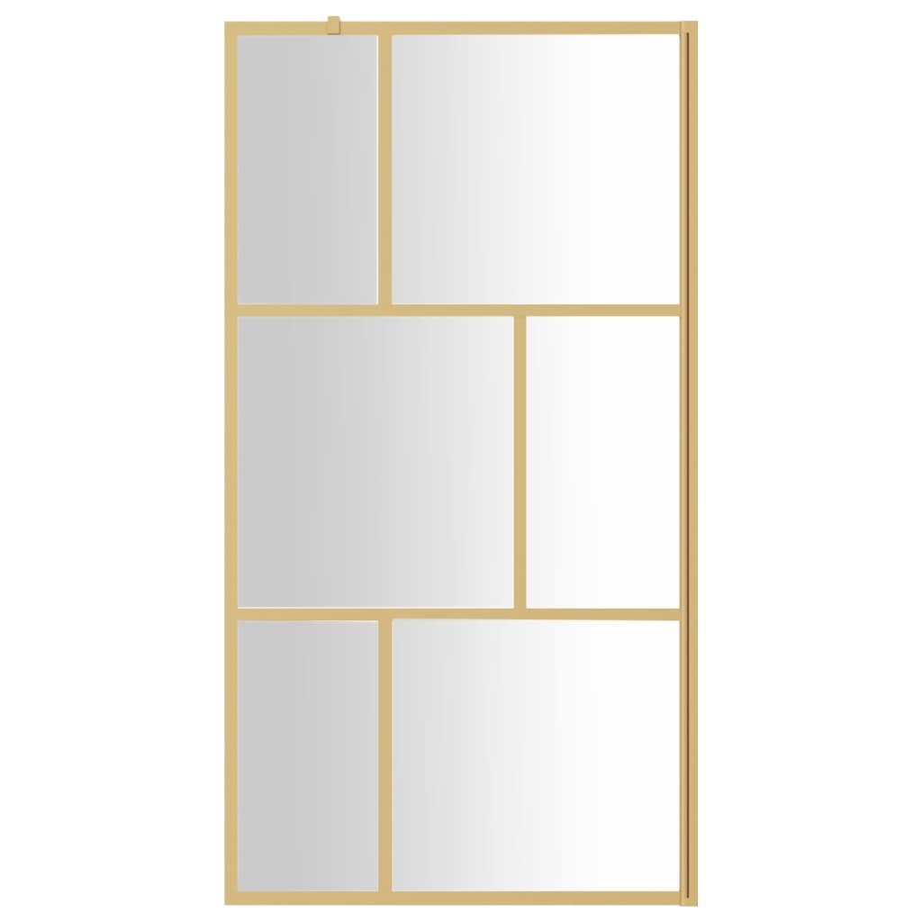 Parete per Doccia Walk-in Vetro Trasparente ESG 100x195 cm Oro - homemem39
