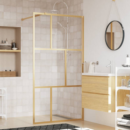 Parete per Doccia Walk-in Vetro Trasparente ESG 100x195 cm Oro - homemem39