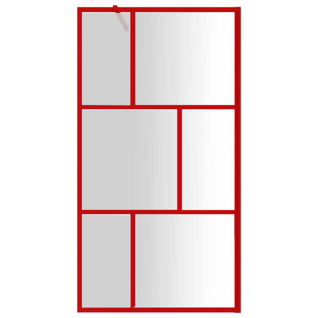 Parete per Doccia Walk-in Vetro Trasparente ESG 115x195cm Rossa | homemem39