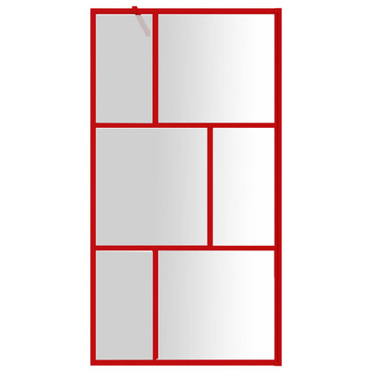 Parete per Doccia Walk-in Vetro Trasparente ESG 115x195cm Rossa | homemem39