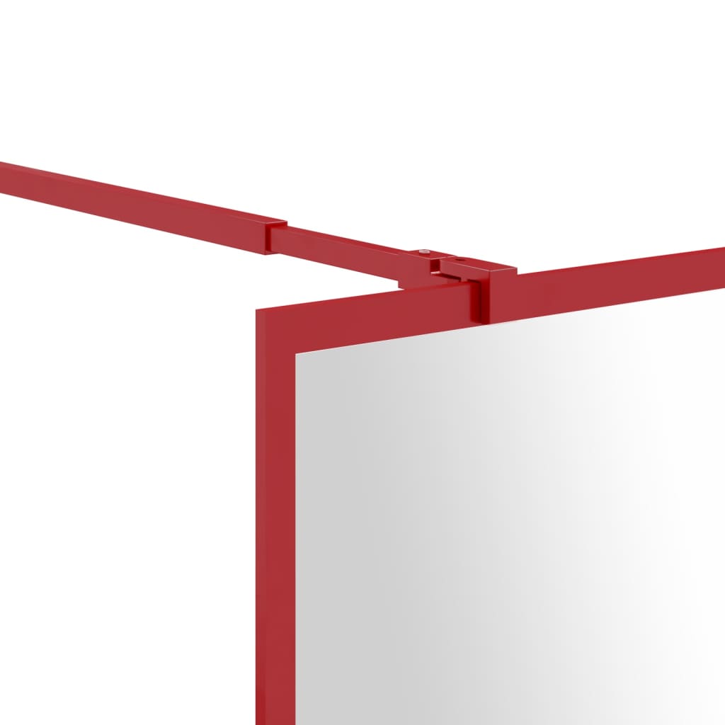 Parete per Doccia Walk-in Vetro Trasparente ESG 115x195cm Rossa | homemem39