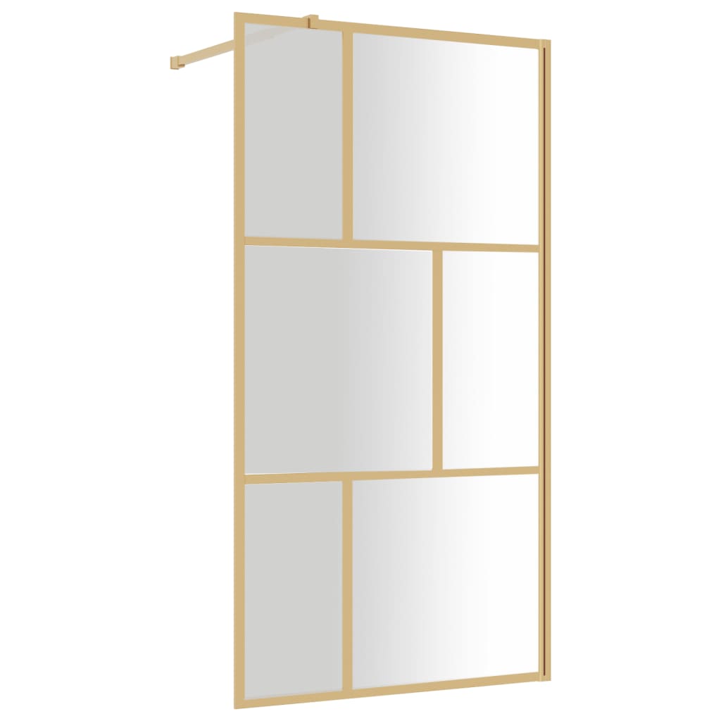 Parete per Doccia Walk-in Vetro Trasparente ESG 115x195 cm Oro | homemem39