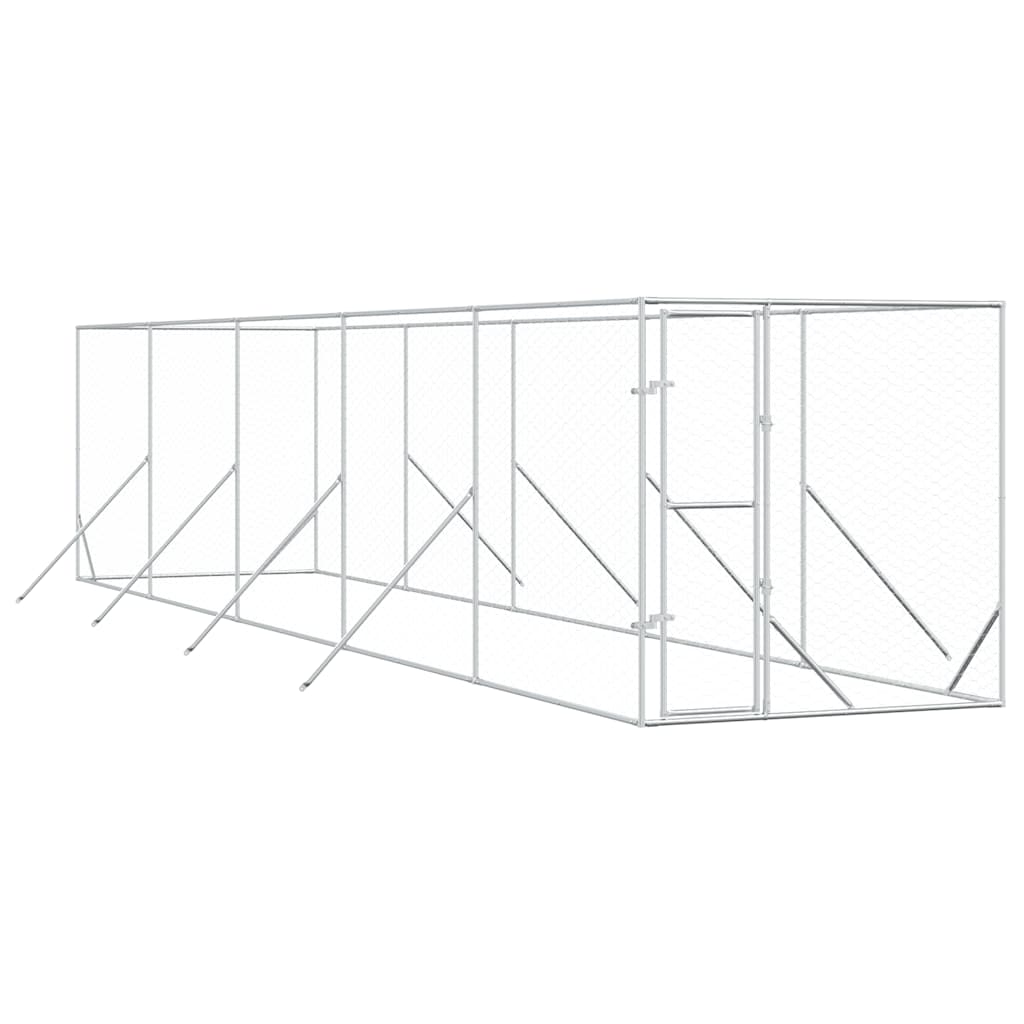 Cuccia per Cani da Esterno Argento 2x10x2 m Acciaio Zincato | homemem39