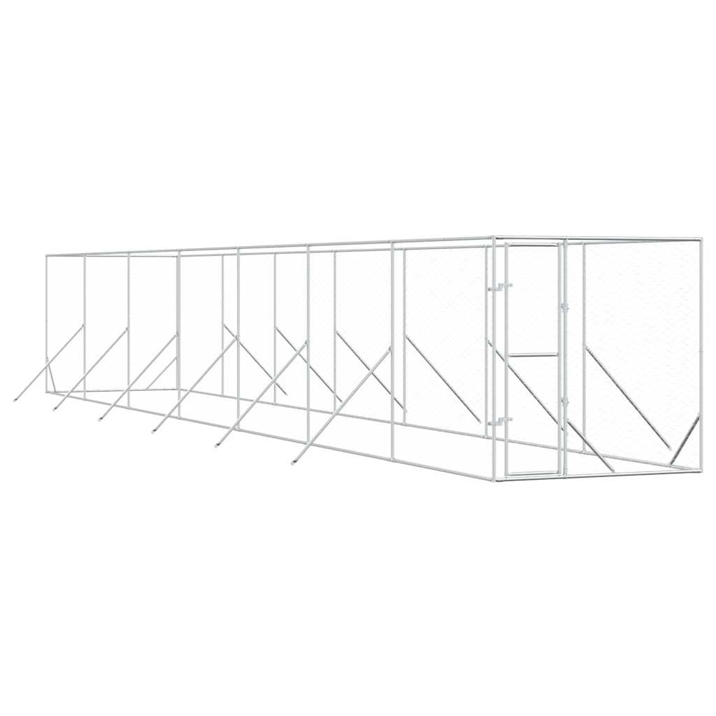 Cuccia per Cani da Esterno Argento 2x14x2 m Acciaio Zincato | homemem39