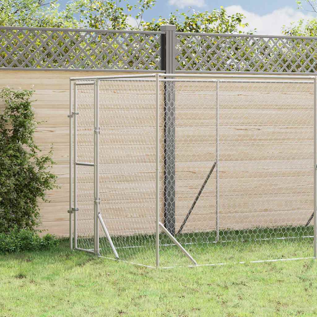 Cuccia per Cani da Esterno Argento 2x14x2 m Acciaio Zincato | homemem39