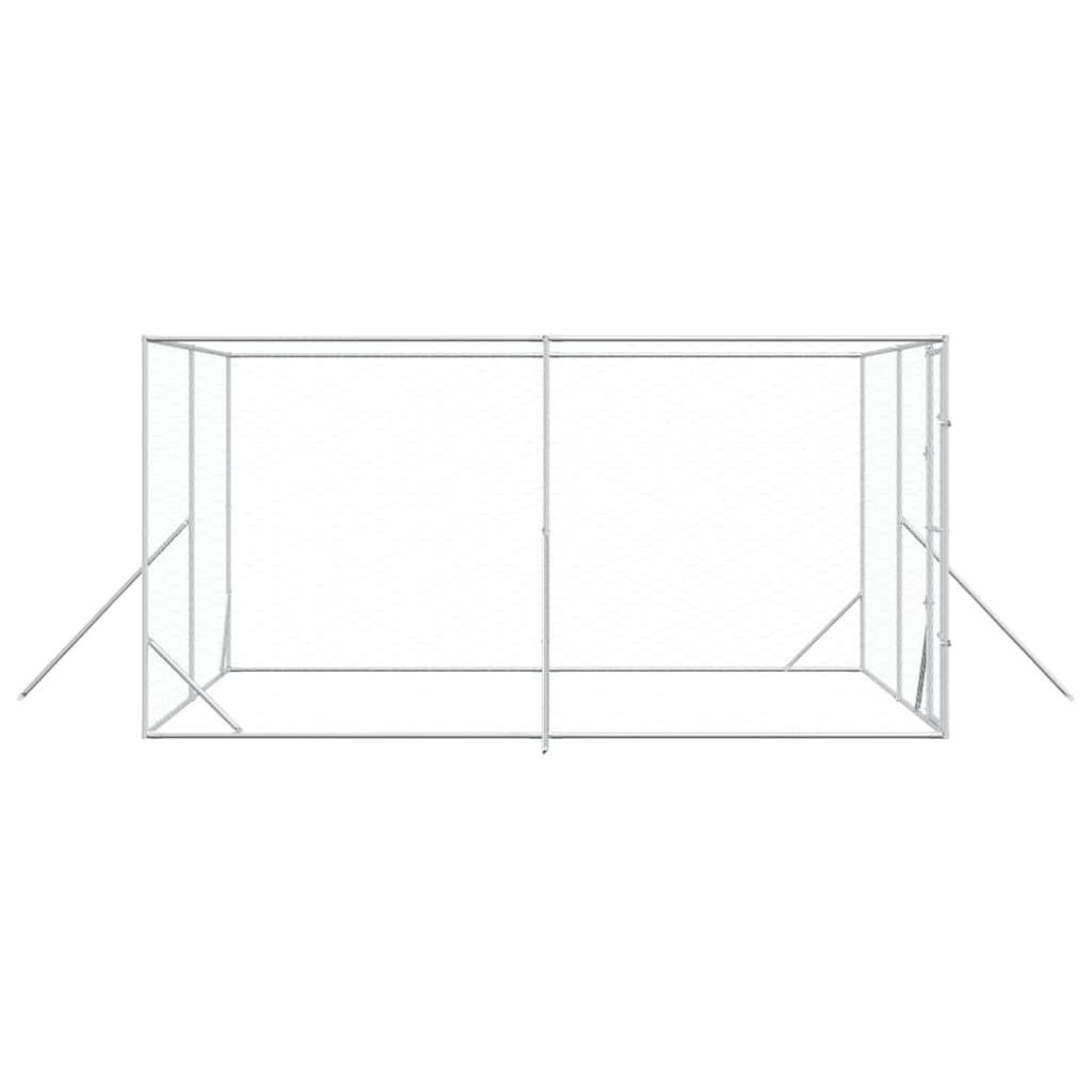 Cuccia per Cani da Esterno Argento 4x4x2 m in Acciaio Zincato | homemem39