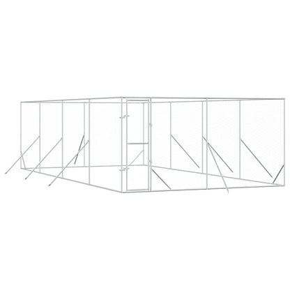 Cuccia per Cani da Esterno Argento 4x8x2 m in Acciaio Zincato | homemem39