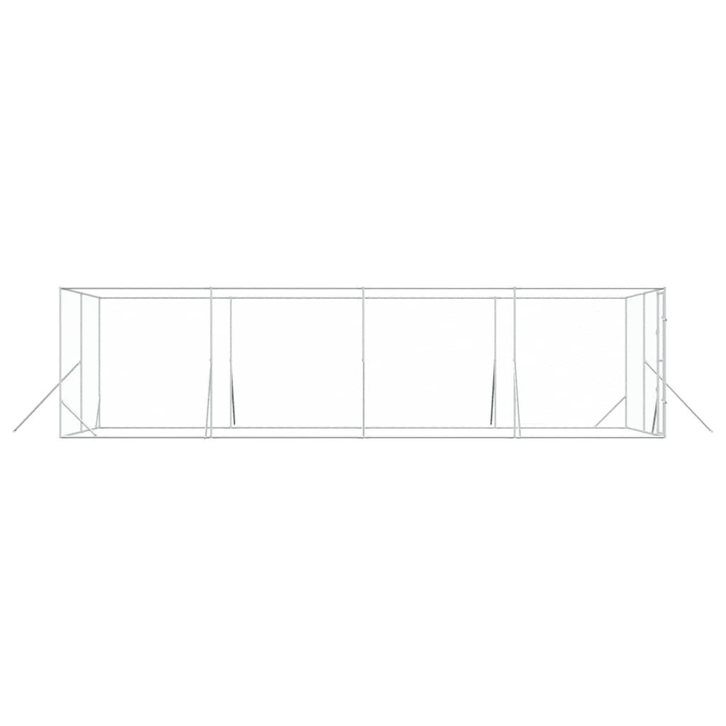 Cuccia per Cani da Esterno Argento 4x8x2 m in Acciaio Zincato | homemem39
