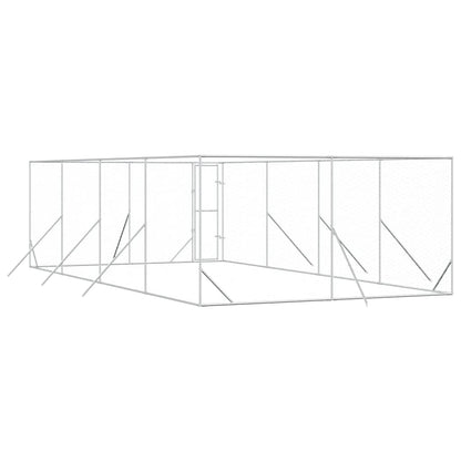Cuccia per Cani da Esterno Argento 4x8x2 m in Acciaio Zincato | homemem39