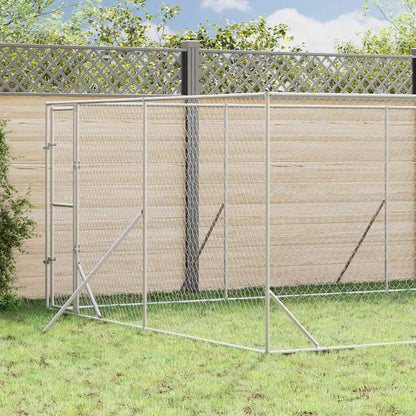 Cuccia per Cani da Esterno Argento 4x8x2 m in Acciaio Zincato | homemem39