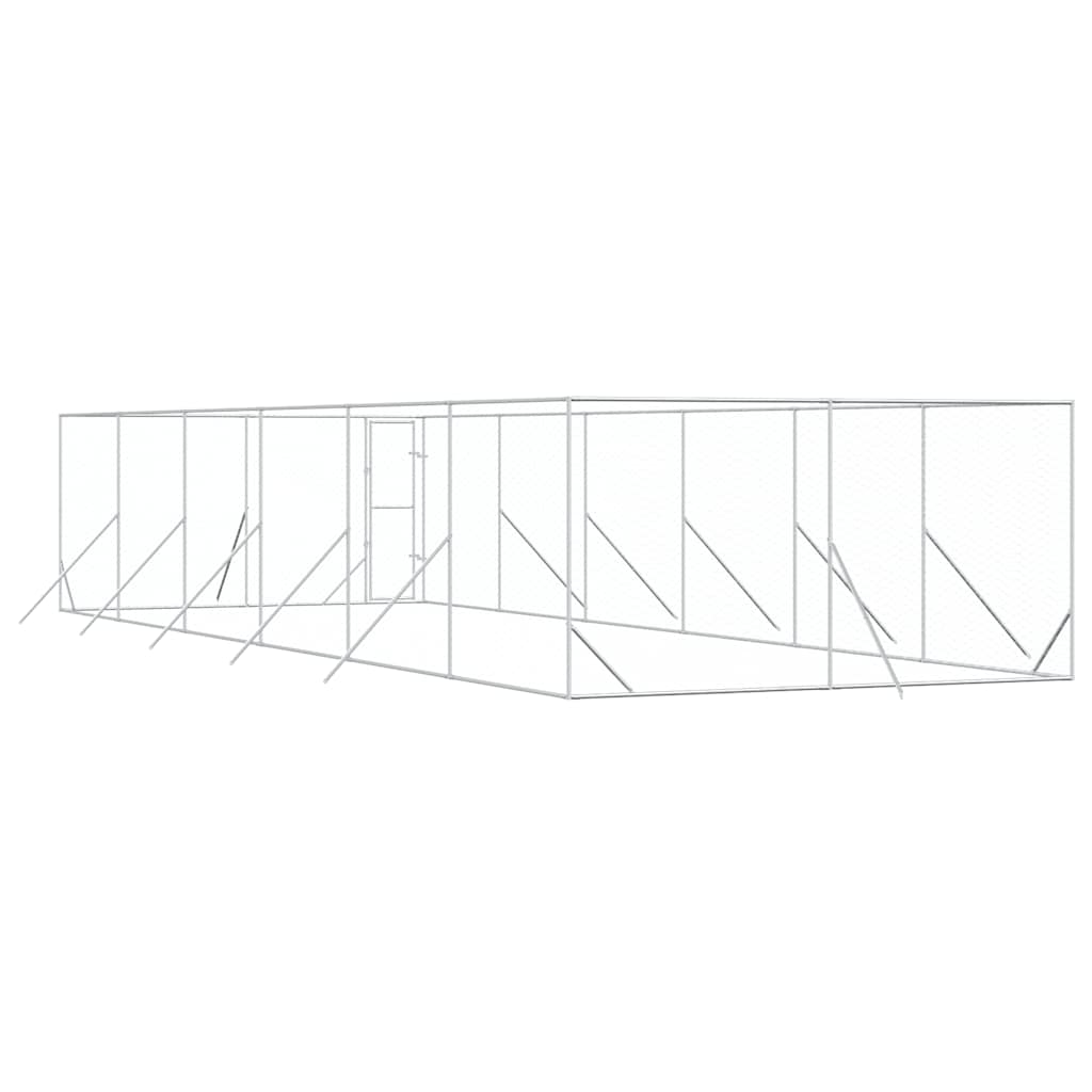 Cuccia per Cani da Esterno Argento 4x12x2 m in Acciaio Zincato | homemem39