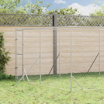 Cuccia per Cani da Esterno Argento 4x12x2 m in Acciaio Zincato