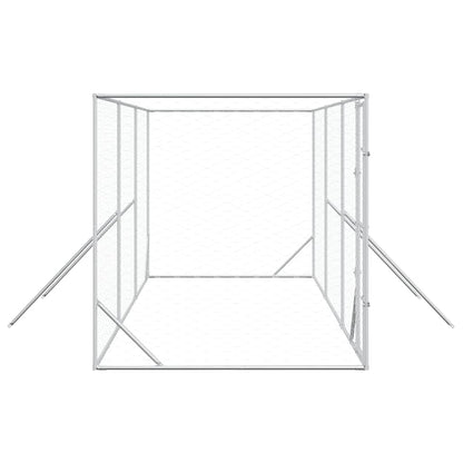 Cuccia per Cani da Esterno Argento 6x2x2 m in Acciaio Zincato | homemem39
