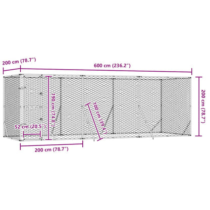 Cuccia per Cani da Esterno Argento 6x2x2 m in Acciaio Zincato | homemem39