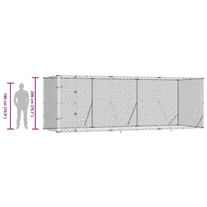 Cuccia per Cani da Esterno Argento 6x2x2 m in Acciaio Zincato | homemem39