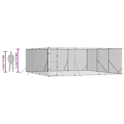 Cuccia per Cani da Esterno Argento 6x6x2 m in Acciaio Zincato