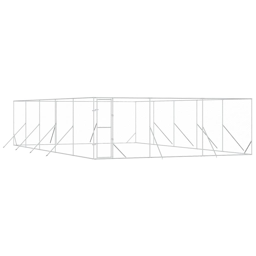 Cuccia per Cani da Esterno Argento 6x10x2 m in Acciaio Zincato | homemem39