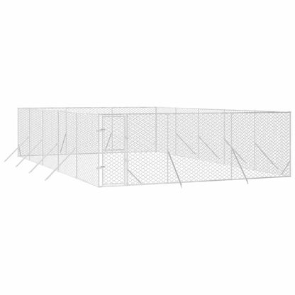Cuccia per Cani da Esterno Argento 6x10x2 m in Acciaio Zincato | homemem39