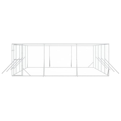 Cuccia per Cani da Esterno Argento 6x10x2 m in Acciaio Zincato | homemem39