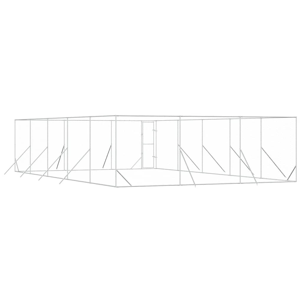 Cuccia per Cani da Esterno Argento 6x10x2 m in Acciaio Zincato | homemem39