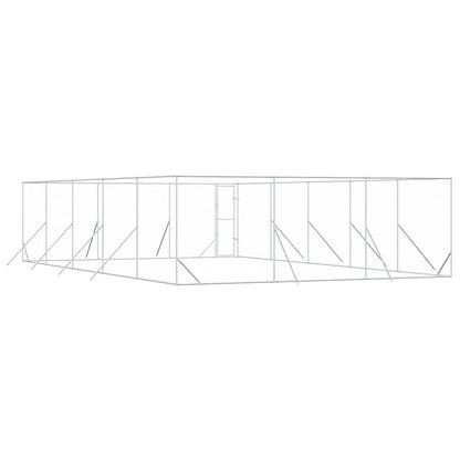 Cuccia per Cani da Esterno Argento 6x10x2 m in Acciaio Zincato | homemem39