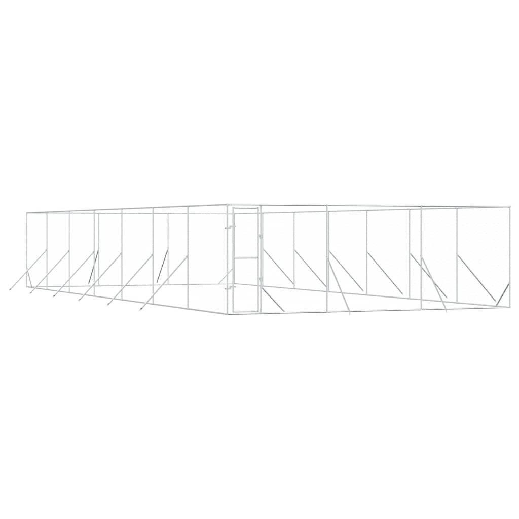 Cuccia per Cani da Esterno Argento 6x14x2 m in Acciaio Zincato | homemem39