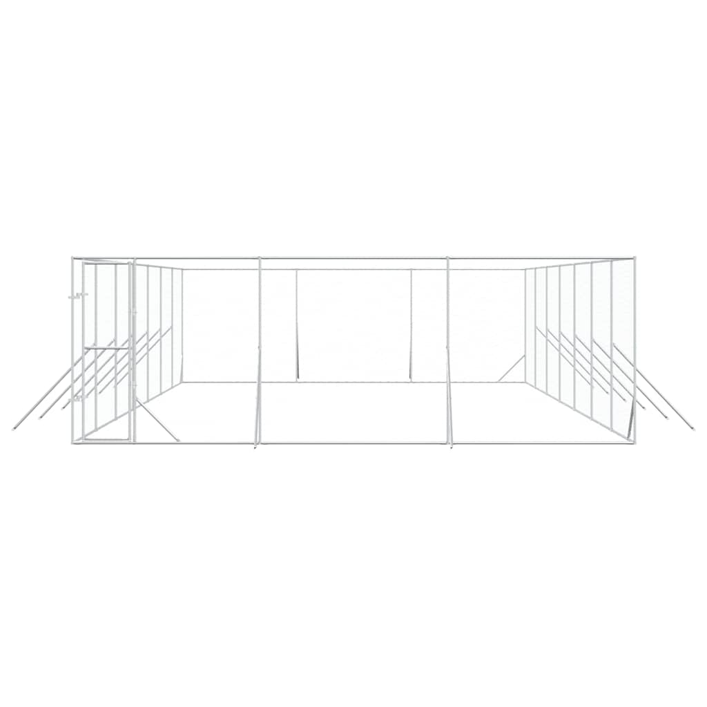 Cuccia per Cani da Esterno Argento 6x14x2 m in Acciaio Zincato | homemem39