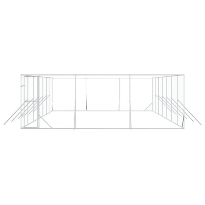 Cuccia per Cani da Esterno Argento 6x14x2 m in Acciaio Zincato | homemem39