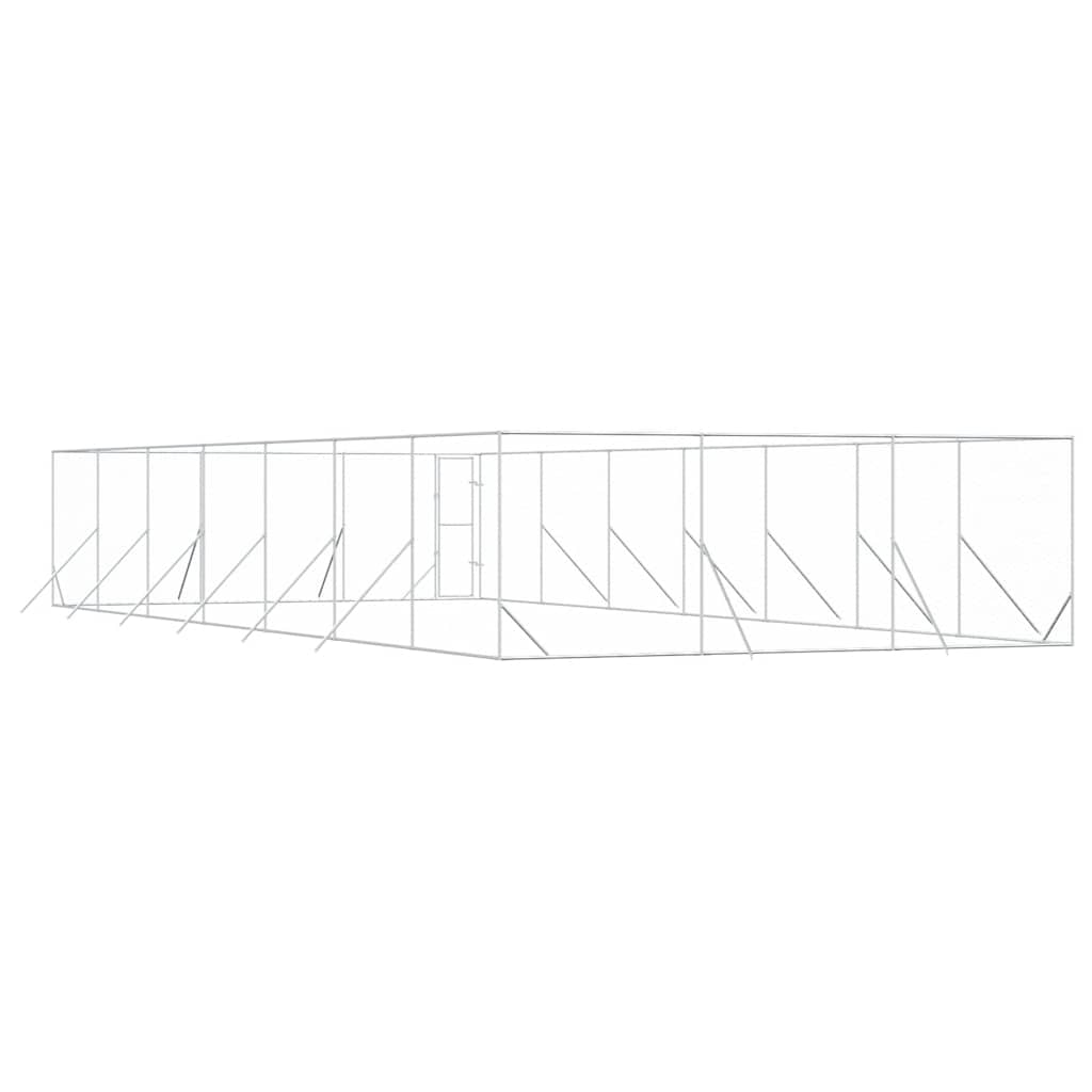 Cuccia per Cani da Esterno Argento 6x14x2 m in Acciaio Zincato | homemem39
