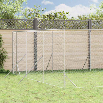 Cuccia per Cani da Esterno Argento 6x14x2 m in Acciaio Zincato