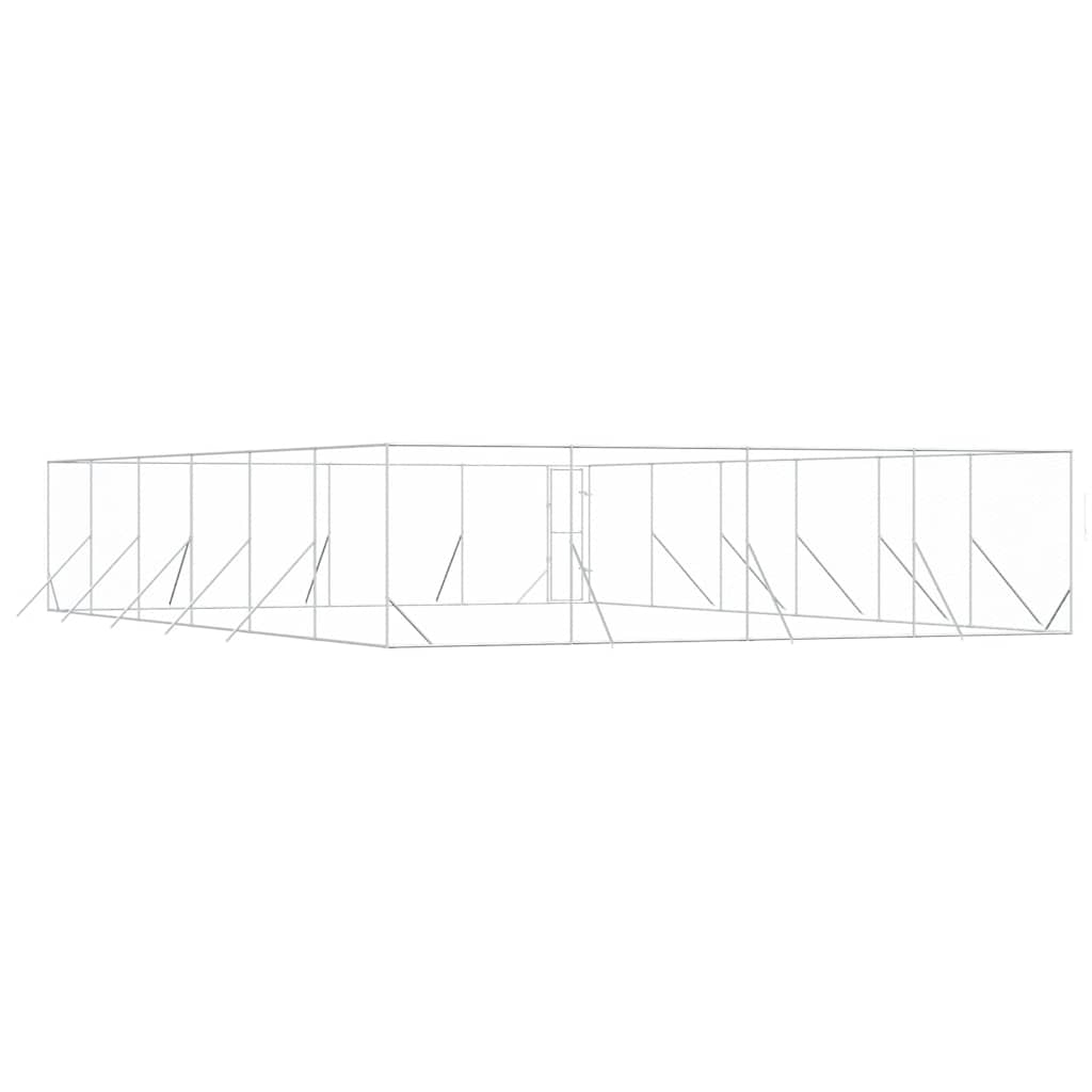 Cuccia per Cani da Esterno Argento 8x12x2 m in Acciaio Zincato | homemem39