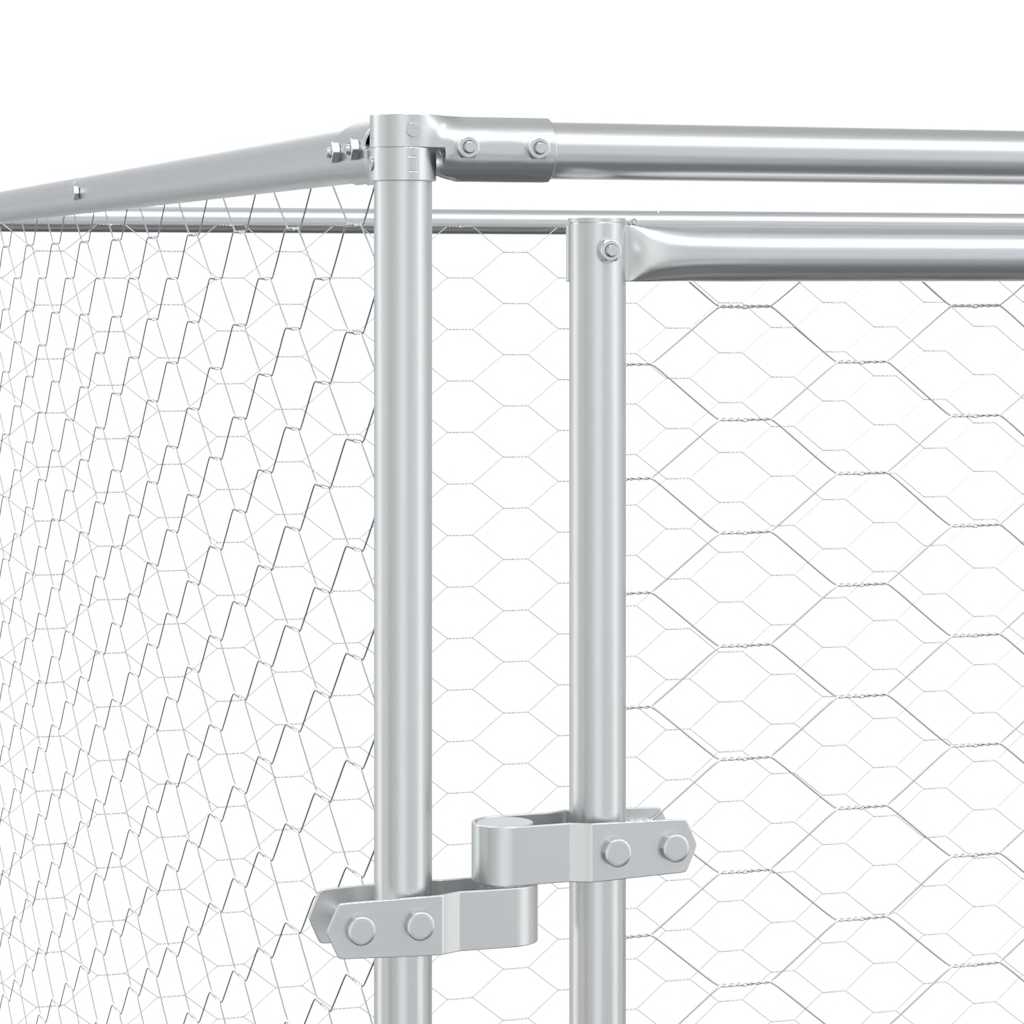 Cuccia per Cani da Esterno Argento 8x12x2 m in Acciaio Zincato | homemem39