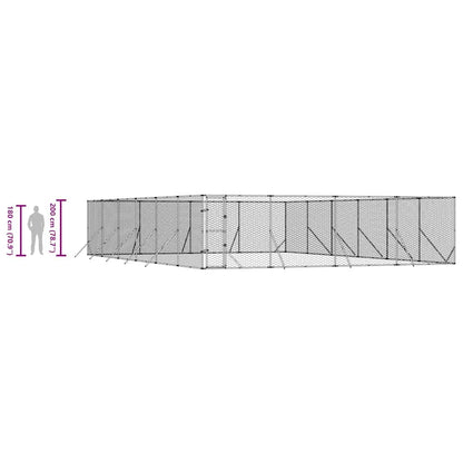 Cuccia per Cani da Esterno Argento 8x12x2 m in Acciaio Zincato | homemem39